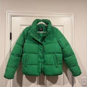 ONLY Green Puffer Jacket